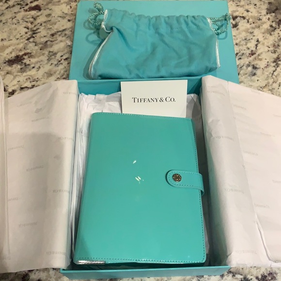 Tiffany & Co. Other - Tiffany & Co. Tiffany Blue Patent Leather Notebook Organizer